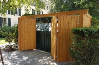 Müllcontainerverkleidung mit Falttüren 1